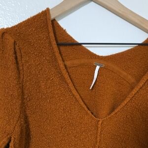 Free People Rust V-Neck Sweater